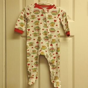 🩷STAR WARS, BABY YODA, Size 6/9M Footie Sleeper, Unisex, Long Sleeve